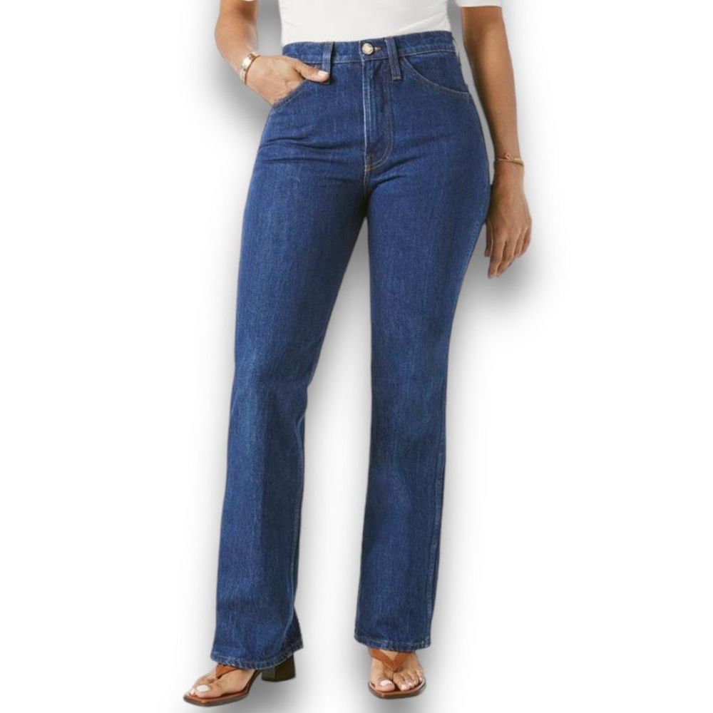 FRAME Le Italien Pixie Flare Jeans in Vintage Blue Size 30 NEW